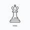 King flat line icon. Vector outline illustration of chess figure. Black thin linear pictogram for chessman piece