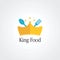 King food with little star and crown logo vector, icon, element, and template for company