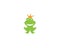 King frog green logo template vector