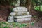 King George memorial stone bench near Dee river in Balmoral Castle