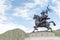 King Gesar statue. a famous landmark in the Tibetan city of Yushu, Qinghai, China.