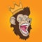 King gorilla head mascot  illustration