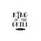 King of the grill lettering with sausage at forks