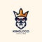 King head mascot cartoon vector logo template
