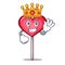 King heart lollipop mascot cartoon