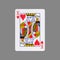 King of Hearts. Isolated on a gray background. Gamble. Playing cards