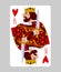 King of Hearts playing card in funny flat modern style