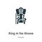 King in his throne vector icon on white background. Flat vector king in his throne icon symbol sign from modern people collection