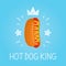 King hot dog. vector cartoon flat and doodle