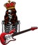 king human skeleton playing on electric guitar