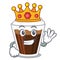 King Irish coffe in the character shape