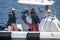 King Juan Carlos and Pedro Campos in a dinghy during the 3rd Regatta of the IV Circuit of the Spanish Cup 2022 6m sailing class,