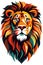 King of the jungle colorful lion design generated by ai