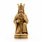 King Korean Chess Figurine - Photorealistic Rendering In Gold