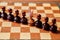 King, leadership and business strategy. Board game. A chess pawn on a chessboard