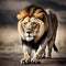 king lion photo with a natural background. Generative AI