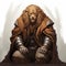 The King Of Lions: A Pensive Manticore In Brown Cloak - D&d Digital Painting
