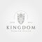 King logo line art vector symbol illustration design, king with crown logo design