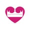 King love logo design. Heart and crown icon vector design.