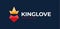 King love logo. Poly heart love and crown king vector logotype. Creative Idea logos designs Vector illustration template