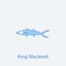 king mackerel 2 colored line icon. Simple light and dark blue element illustration. king mackerel concept outline symbol design fr