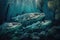 King Mackerel Fish Underwater Lush Nature by Generative AI