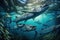 King Mackerel Fish Underwater Lush Nature by Generative AI