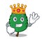 King mint leaves mascot cartoon