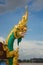 King of naga statue with gold decoration