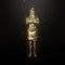 King Nebuchadnezzar`s Dream Golden Statue with Particles Daniel`s Prophecies 3D Illustration