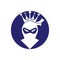 King Ninja vector logo design. Crown logo design combined with ninja.