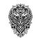 King Owl Ornaments Monochrome Illustrations