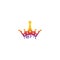 King of paint logo illustration design vector color crown