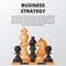 King, pawn, bishop, horse chess on the chessboard. Business strategy concept. position thinking with strategic for successful