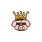 king pig crown pork bacon theme cartoon