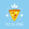 King pizza vector cartoon flat and doodle illustration. Crown and stars icon