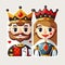 King & Queen deck of cards, playing card character, cute design vector illustration