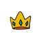 King or queen golden crown with jewelry in vector.