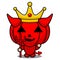 King red devil pumpkin mascot