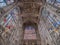 King`s College chapel interior ceiling in Cambridge, England