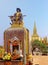 King Setthathirath statue and Pha That Luang Pagoda Vientiane, L