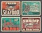 King or shear crab, turtle or shrimp retro posters