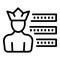 King skill level icon outline vector. Personal career