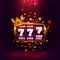 King slots 777 banner casino on the red background.