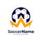 King Soccer logo template, Football King logo design vector