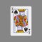 King of Spades. Isolated on a gray background. Gamble. Playing cards