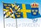 King of Sweden flag, Sweden, vector illustration