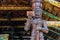 King Thao Wessuwan or Vasavana Kuvera giant statue carved from wood for Thai people to travel respect praying holy deity mystery a