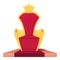 King throne icon cartoon vector. Royal crown chair