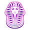 King Tutankhamun mask, ancient Egyptian pharaoh. Hand-drawn vintage vector outline illustration. Tattoo flash, t-shirt